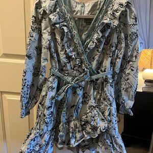 Anthropologie Blue Patterned Dress
